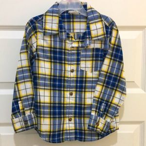 Crazy 8 Long Sleeve Multi-Check Button-Down Shirt Sz 4
